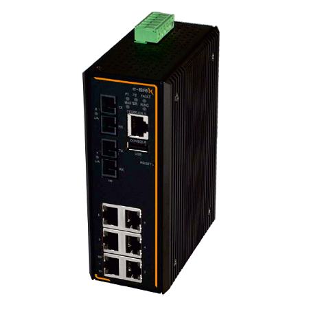 8-Port Industrial Managed Ethernet Switch Multi/Single Mode