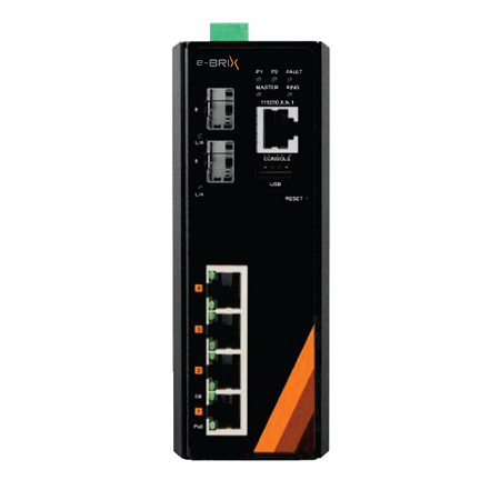 6-Port Industrial Gigabit PoE+ Managed Ethernet Switch