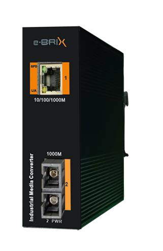 EB-1111S SM SC: 1*GE Fiber +1*GE Copper Industrial Media Converter (Fiber: SM, 20km, 1310nm, SC)